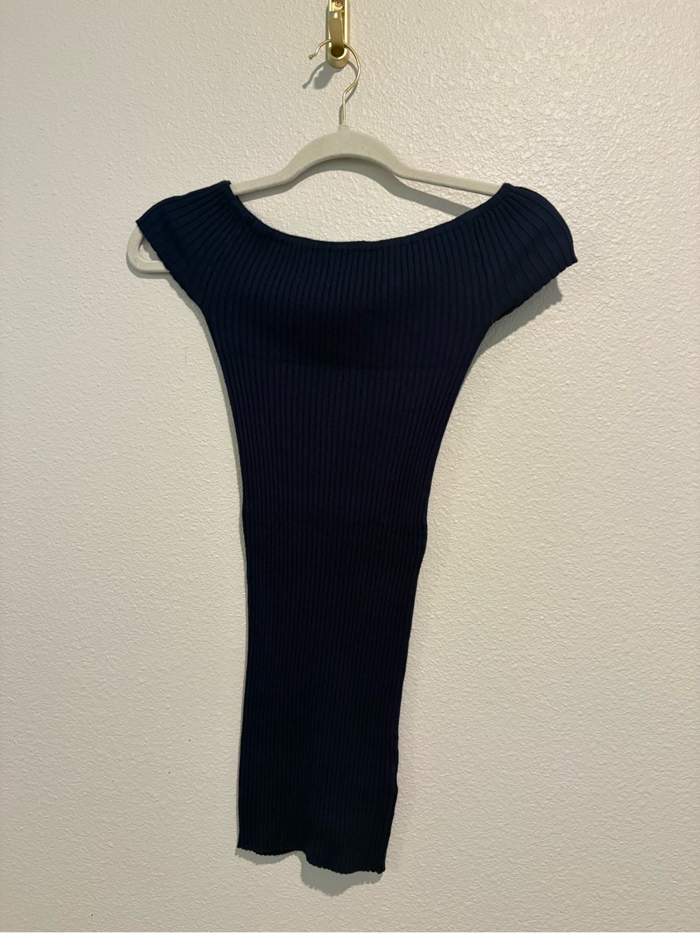 Ambiance Navy Ribbed Mini Dress